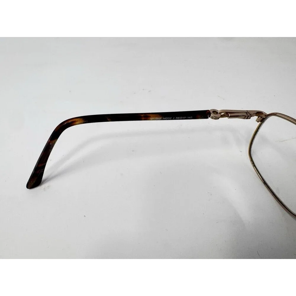 SuperFlex SF-558 Eyeglass Frames Only 56-17-140 Gold Brown Tortoise M202